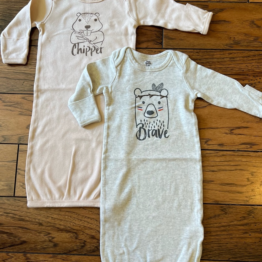 Yoga Sprouts Boys Sleeper Gowns Size 0-6 Months
